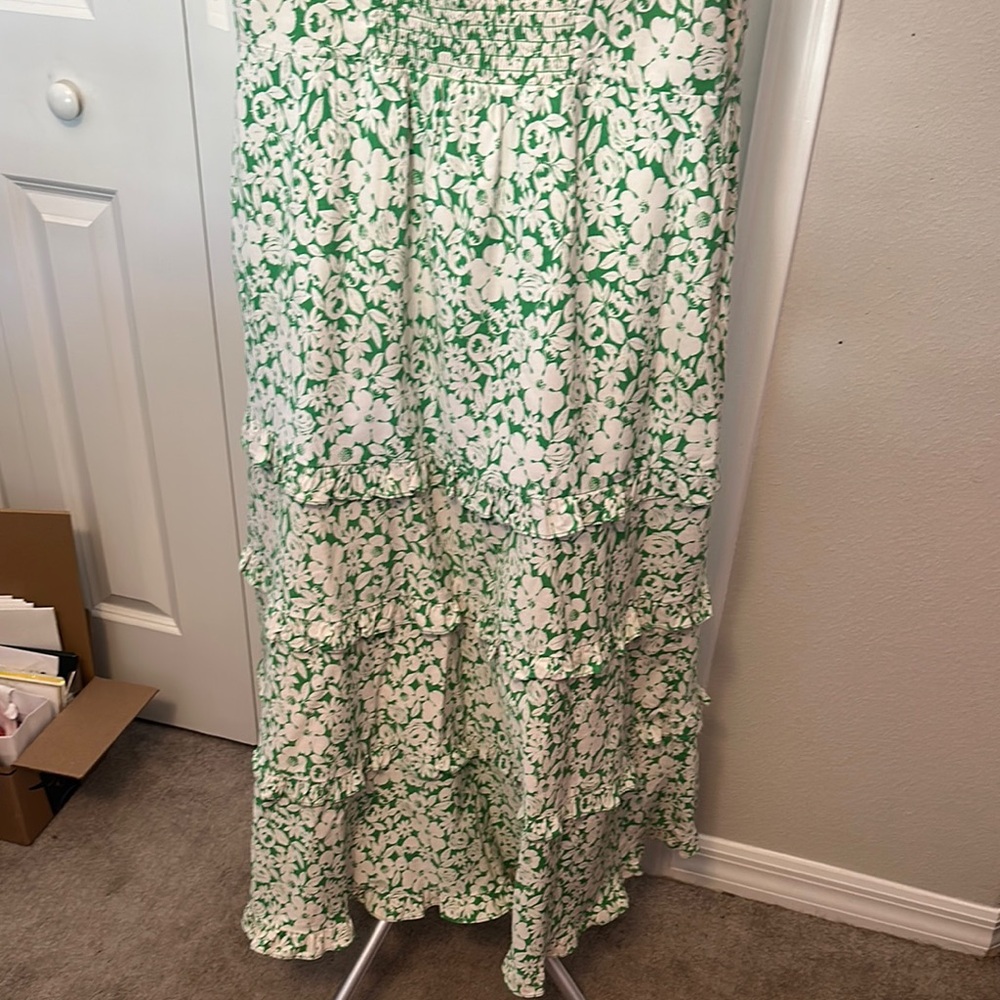 Floral Green Sleeveless Dress Anthropologie - Picture 4 of 4